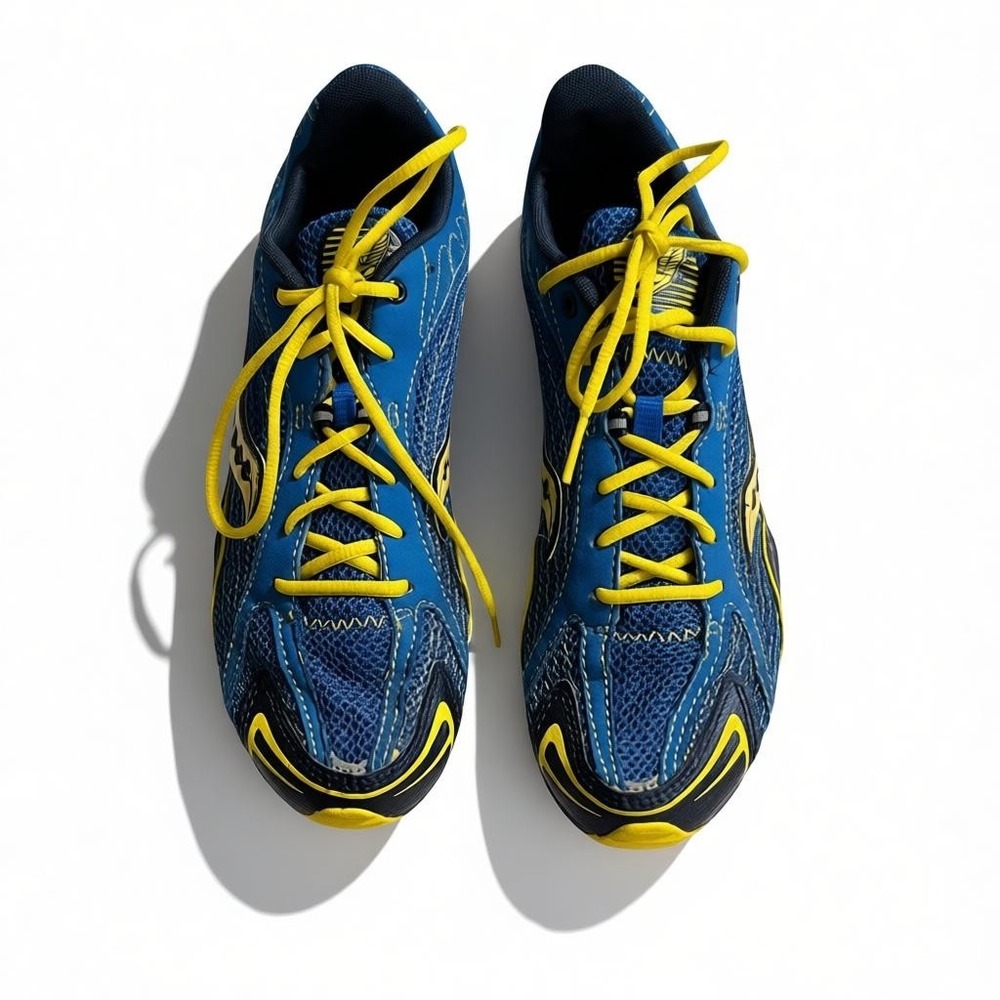 Saucony Shay XC Women Blue Yellow Track Spikes Sprint Running‎ Shoes Size 7
